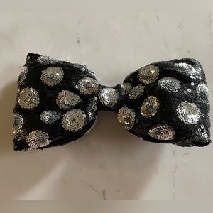Disney Interchangeable Swap Your Bow Minnie Ears Headband Black Silver Sequins